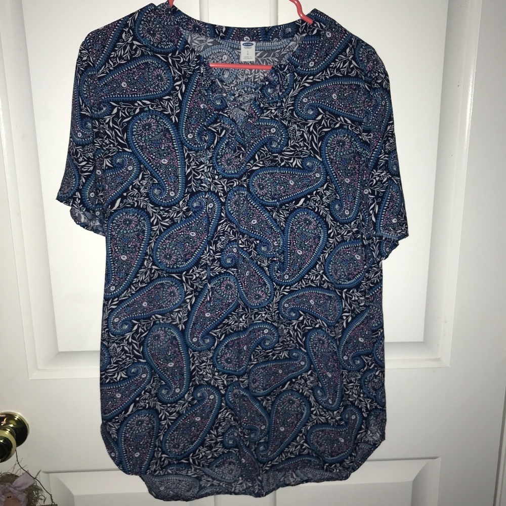 Old Navy Paisley Lace-Up Top